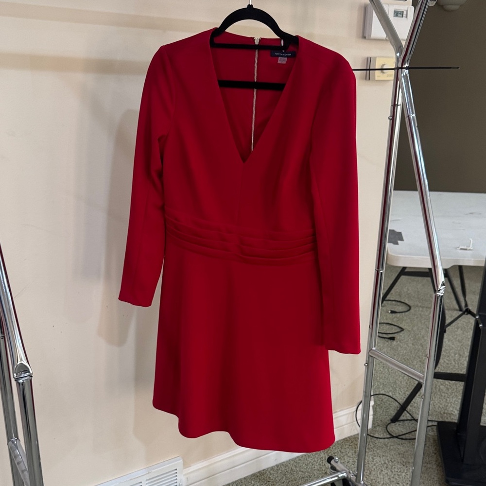 Tommy Hilfiger Red Long Sleeve Dress